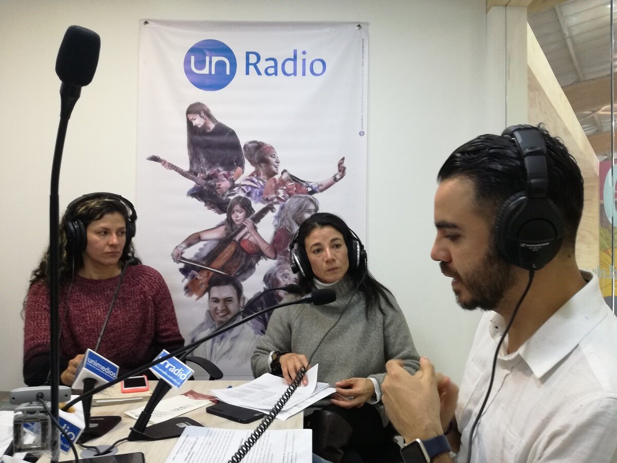 Yency Contreras, Ana Patricia Montoya y Miguel Silva en FILBo 2019 / Foto IEU